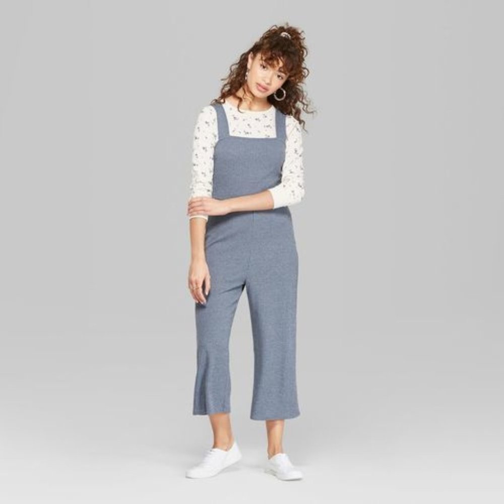 Wild Fable Women's Rib Knit Cropped Jumpsuit
